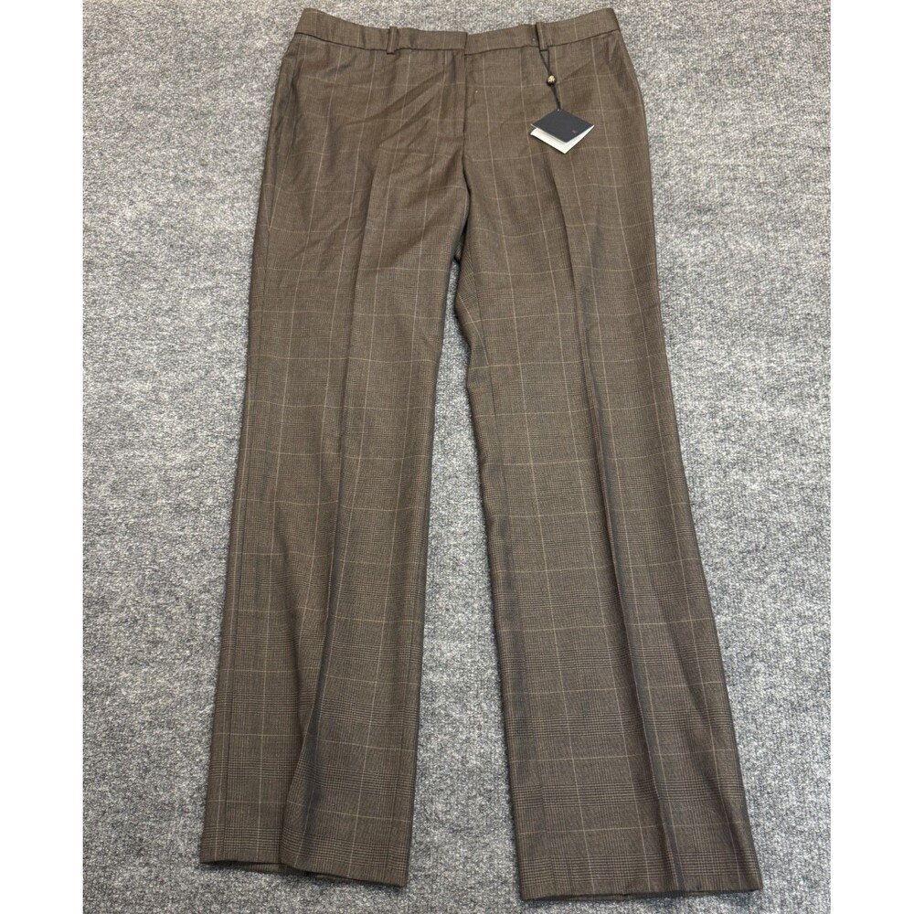 Brooks Brothers Lucia Fit Straight Wool Plaid Trouser Pants Women’s Sz 12 NWT